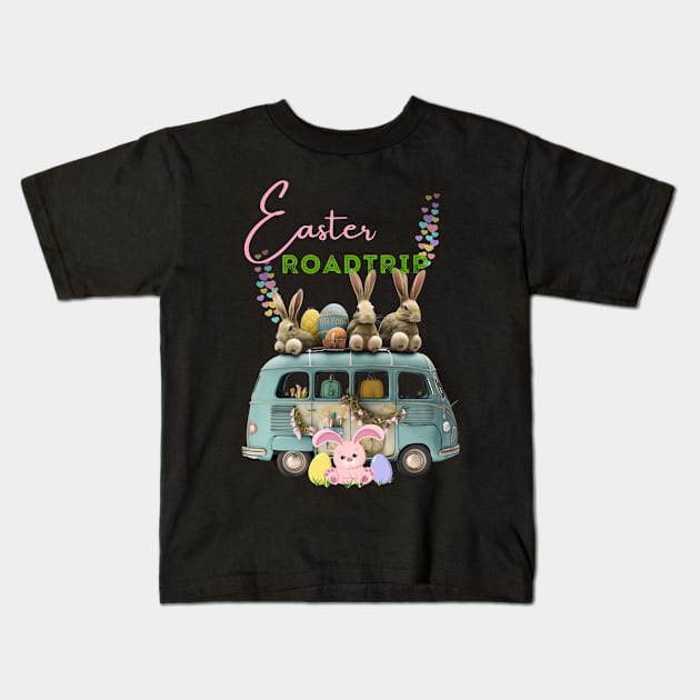 Easter Roadtrip Kids T-Shirt by Kishu